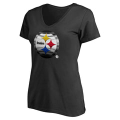 Pittsburgh Steelers Women's Personalized Midnight Mascot T-Shirt Black - NFL