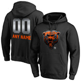 Chicago Bears Personalized Midnight Mascot Pullover Hoodie Black - NFL