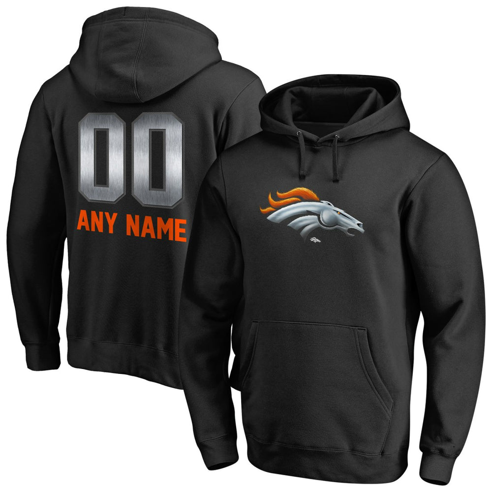 Denver Broncos Personalized Midnight Mascot Pullover Hoodie Black - NFL