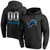 Detroit Lions Personalized Midnight Mascot Pullover Hoodie Black - NFL