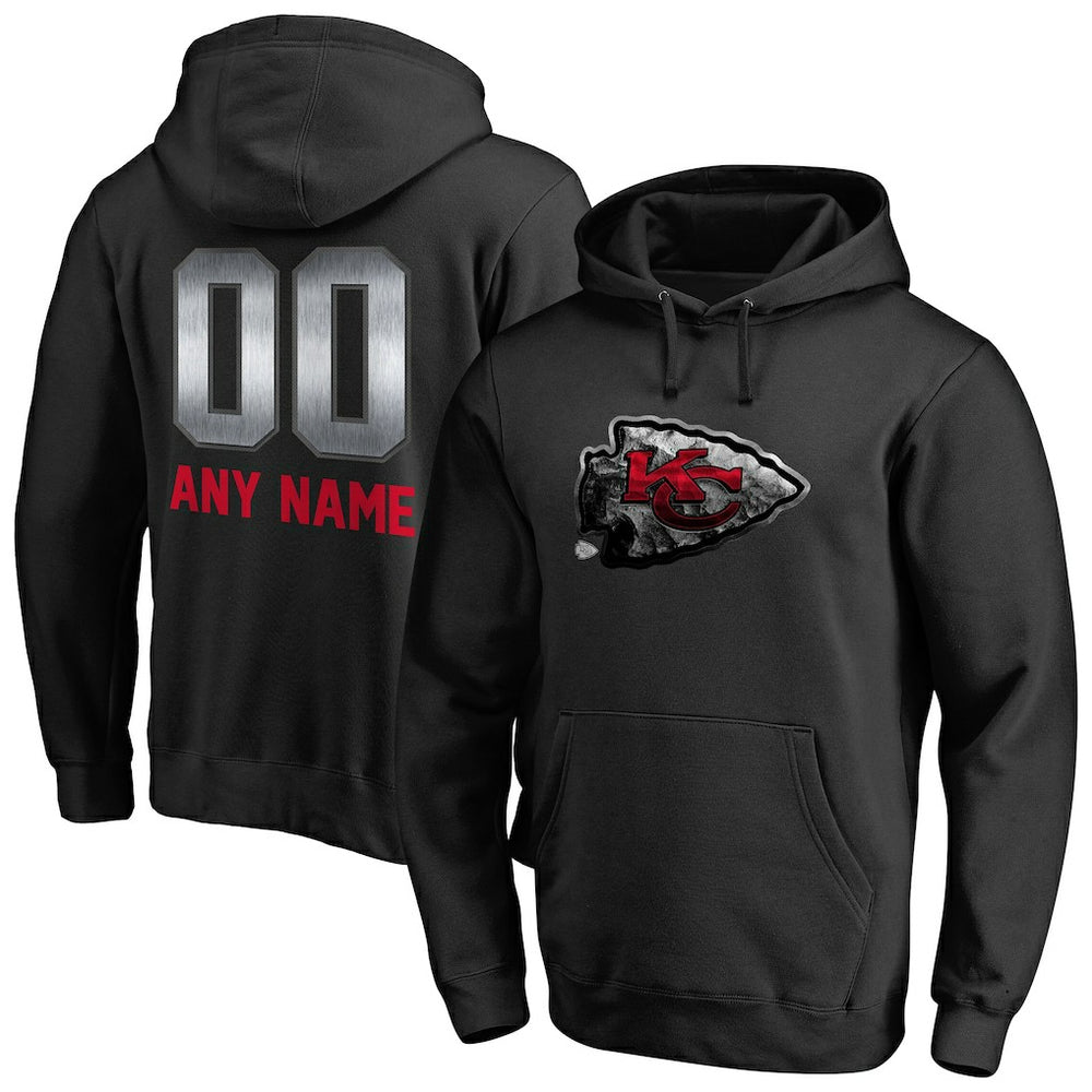 Kansas City Chiefs Personalized Midnight Mascot Pullover Hoodie Black - NFL