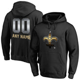 New Orleans Saints Personalized Midnight Mascot Pullover Hoodie Black - NFL