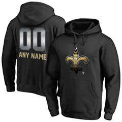 New Orleans Saints Personalized Midnight Mascot Pullover Hoodie Black - NFL