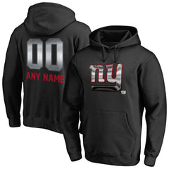 New York Giants Personalized Midnight Mascot Pullover Hoodie Black - NFL