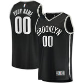 Fanatics - Brooklyn Nets Youth Fast Break Custom Replica Jersey Black - Icon Edition
