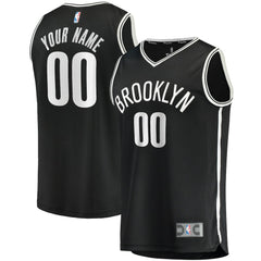 Fanatics - Brooklyn Nets Youth Fast Break Custom Replica Jersey Black - Icon Edition