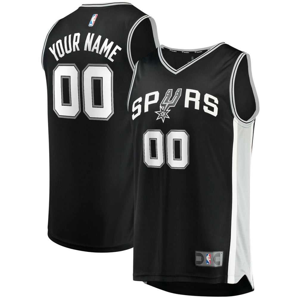 Fanatics - San Antonio Spurs Youth Fast Break Custom Replica Jersey Black - Icon Edition