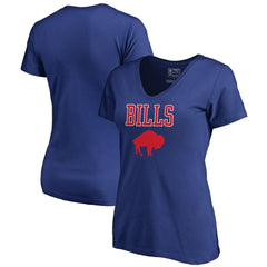 Buffalo Bills Women's Vintage Team Lockup V-Neck T-Shirt Royal - NFL