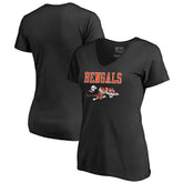 Cincinnati Bengals Women's Vintage Team Lockup V-Neck T-Shirt Black - NFL