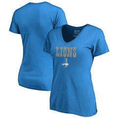 Detroit Lions Women's Vintage Team Lockup V-Neck T-Shirt Blue - NFL