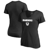 Las Vegas Raiders Women's Vintage Team Lockup V-Neck T-Shirt Black - NFL