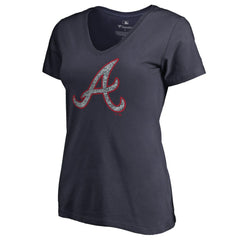 Atlanta Braves Women's Static Logo V-Neck T-Shirt Clearance