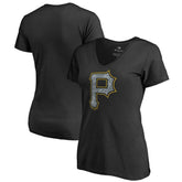 Pittsburgh Pirates Women's Static Logo V-Neck T-Shirt Lifestyle