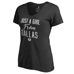 NBA - Dallas Mavericks Women's Just a Girl V-Neck T-Shirt - Black