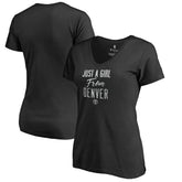 NBA - Denver Nuggets Women's Just a Girl V-Neck T-Shirt - Black