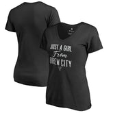 NBA - Milwaukee Bucks Women's Just a Girl V-Neck T-Shirt - Black