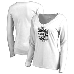 NBA - Sacramento Kings Women's Splash Long Sleeve V-Neck T-Shirt - White