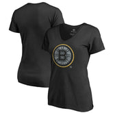 Boston Bruins Women's Static Logo V-Neck T-Shirt Black