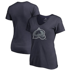 Colorado Avalanche - Women's Static Logo V-Neck T-Shirt Navy