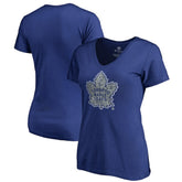 Toronto Maple Leafs - Women's Static Logo V-Neck T-Shirt Royal