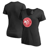 NBA - Atlanta Hawks Women's Primary Logo V-Neck T-Shirt - Black
