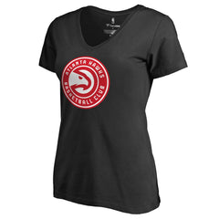 NBA - Atlanta Hawks Women's Primary Logo V-Neck T-Shirt - Black