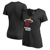 NBA - Miami Heat Women's Primary Logo V-Neck T-Shirt - Black