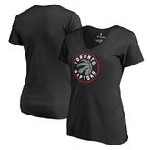NBA - Toronto Raptors Women's Primary Logo V-Neck T-Shirt - Black