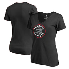 NBA - Toronto Raptors Women's Primary Logo V-Neck T-Shirt - Black