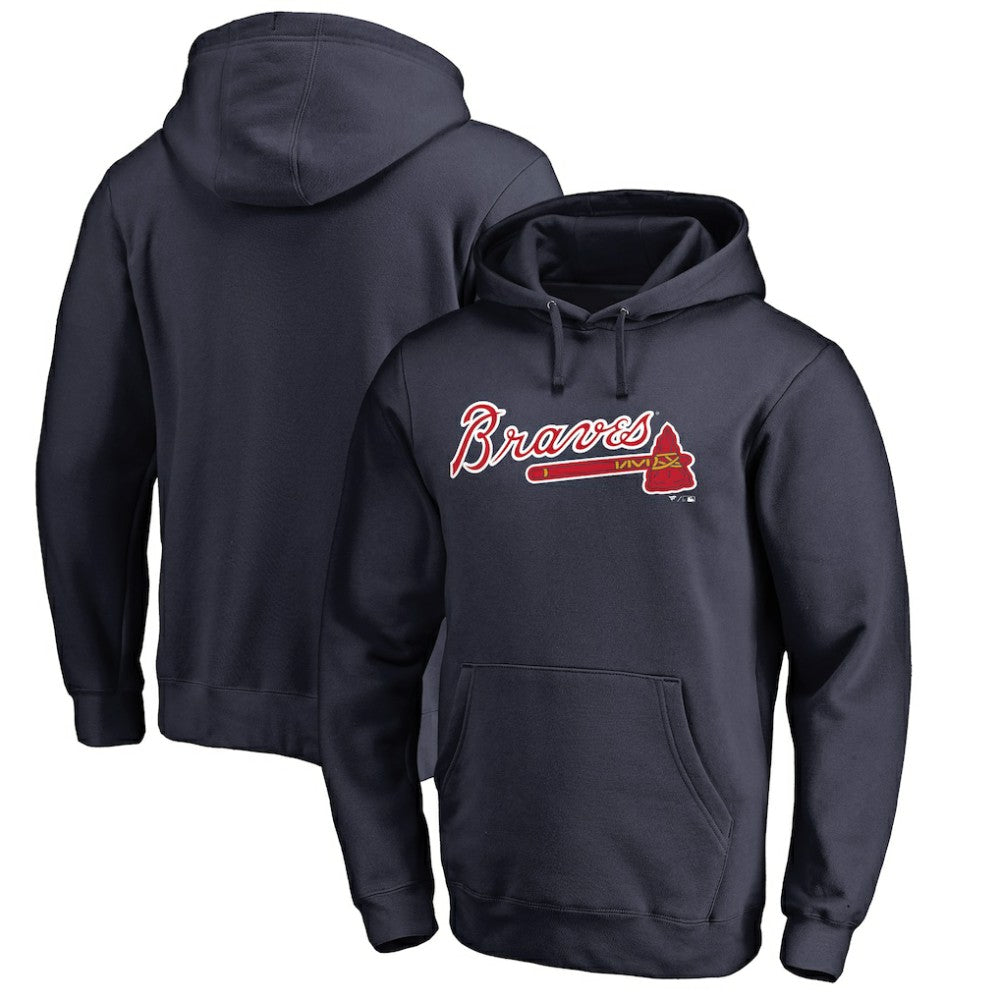 Atlanta Braves Official Wordmark Fitted Pullover Hoodie Sale