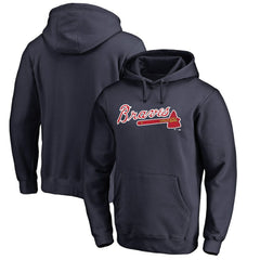Atlanta Braves Official Wordmark Fitted Pullover Hoodie Sale