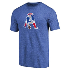 New England Patriots Throwback Logo Tri-Blend II T-Shirt Royal - NFL