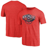 NBA - New Orleans Pelicans Distressed Logo Tri-Blend T-Shirt - Red