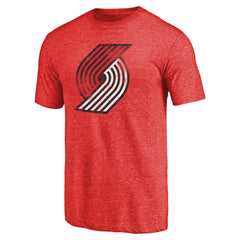 NBA - Portland Trail Blazers Distressed Logo Tri-Blend T-Shirt - Red