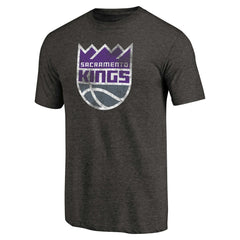 NBA - Sacramento Kings Distressed Logo Tri-Blend T-Shirt - Black