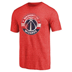 NBA - Washington Wizards Distressed Logo Tri-Blend T-Shirt - Red