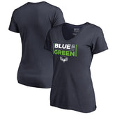 Seattle Seahawks Women's Alternate Team Logo V-Neck T-Shirt Navy - NFL