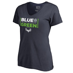 Seattle Seahawks Women's Alternate Team Logo V-Neck T-Shirt Navy - NFL