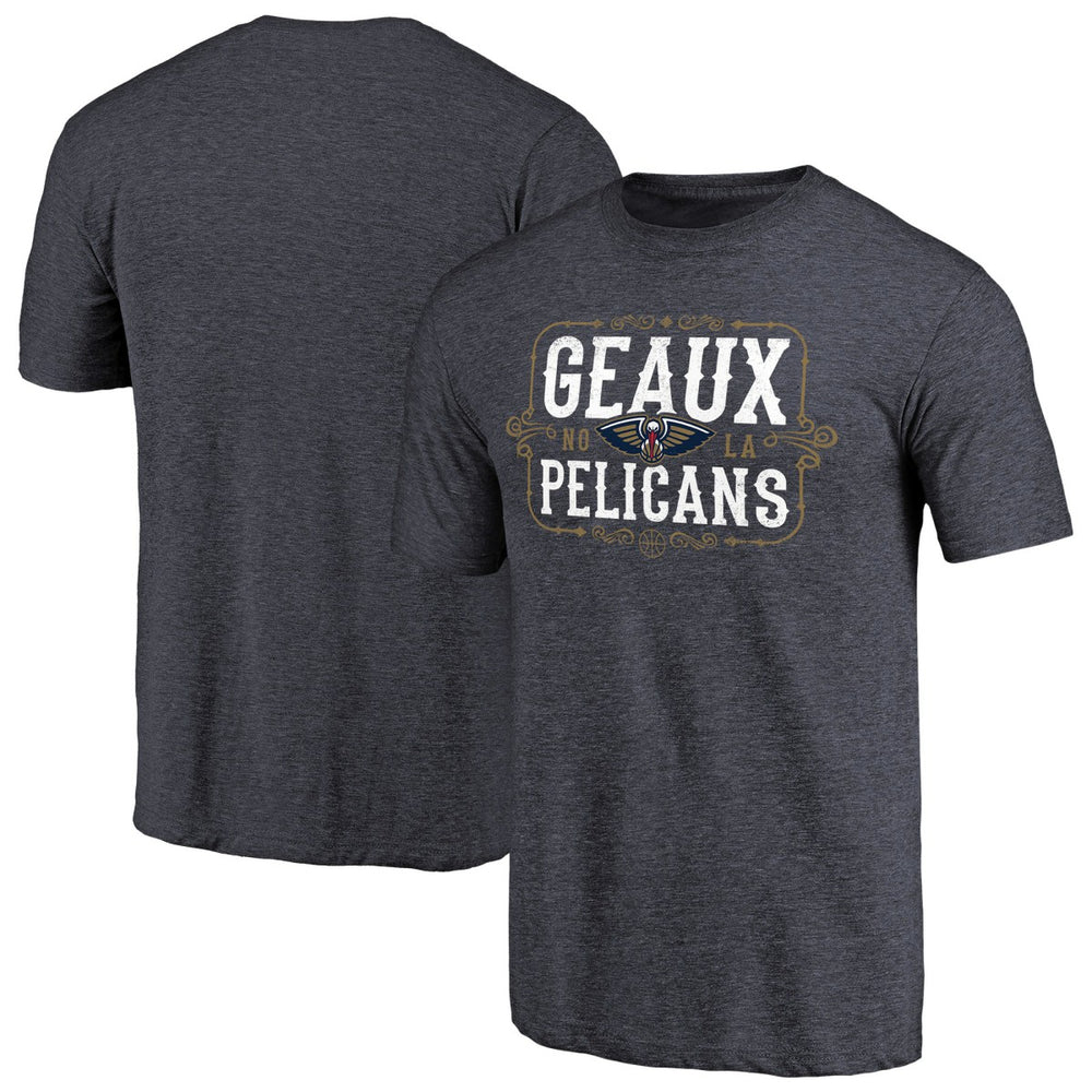 NBA - New Orleans Pelicans Geaux Pelicans Hometown Collection Tri-Blend T-Shirt - Navy