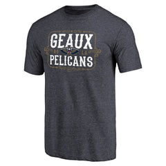 NBA - New Orleans Pelicans Geaux Pelicans Hometown Collection Tri-Blend T-Shirt - Navy