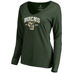 NBA - Milwaukee Bucks Women's Wisconsin Basketball Hometown Collection Long Sleeve T-Shirt - Green