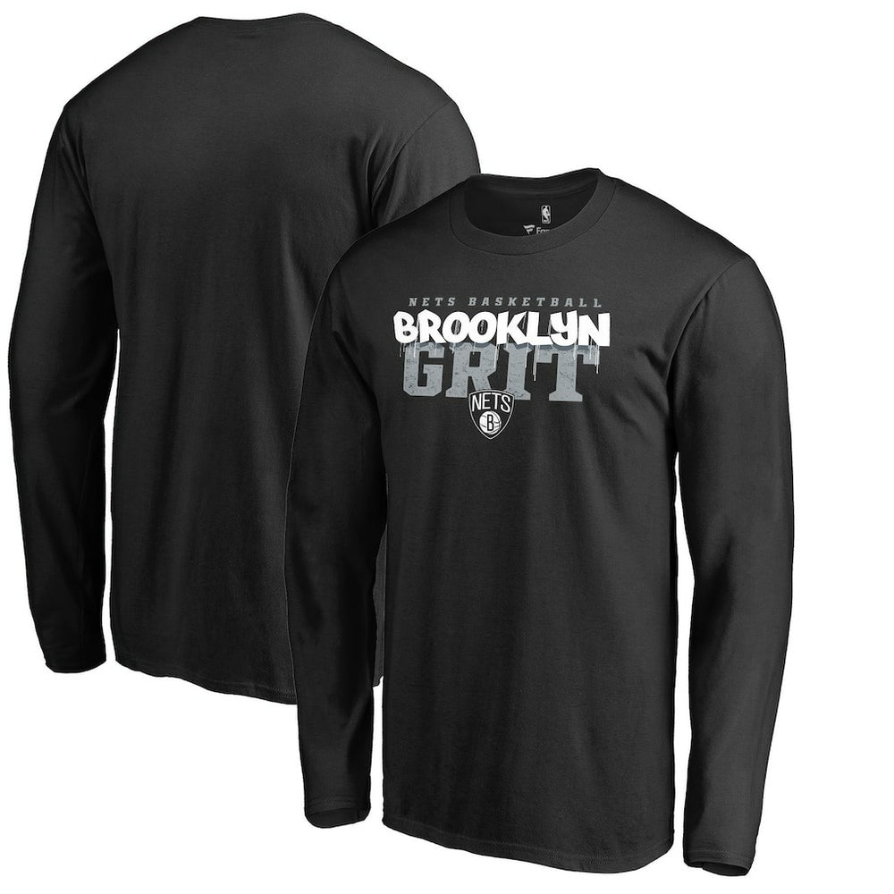 NBA - Brooklyn Nets Street Grit Hometown Collection Long Sleeve T-Shirt - Black