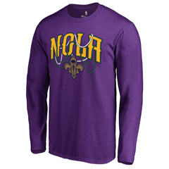 NBA - New Orleans Pelicans NOLA Beads Hometown Collection Long Sleeve T-Shirt - Purple