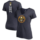 NBA - Nikola Jokic Denver Nuggets Women's Team Backer Name & Number V-Neck T-Shirt - Navy