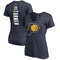 NBA - Myles Turner Indiana Pacers Women's Backer Name and Number V-Neck T-Shirt - Navy