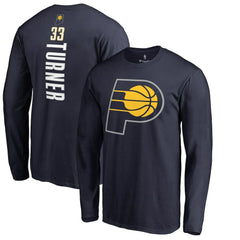 NBA - Myles Turner Indiana Pacers Long Sleeve Backer Name and Number T-Shirt - Navy