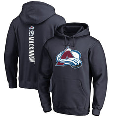 Nathan MacKinnon Colorado Avalanche - Backer Name & Number Pullover Hoodie Navy