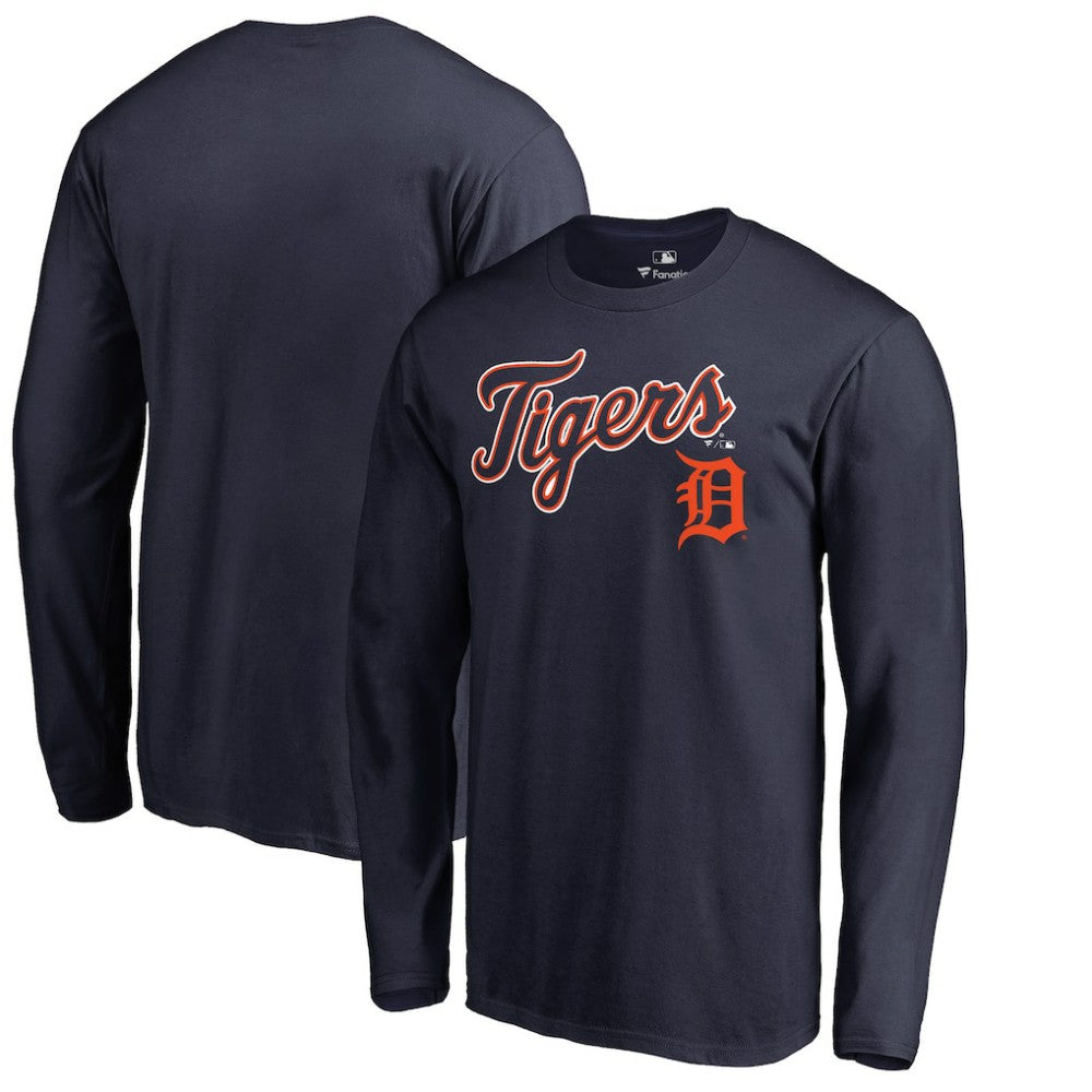 Detroit Tigers Team Lockup Long Sleeve T-Shirt Sale