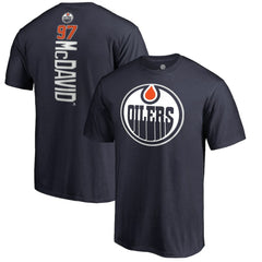 Connor McDavid Edmonton Oilers - Backer Name & Number T-Shirt Navy