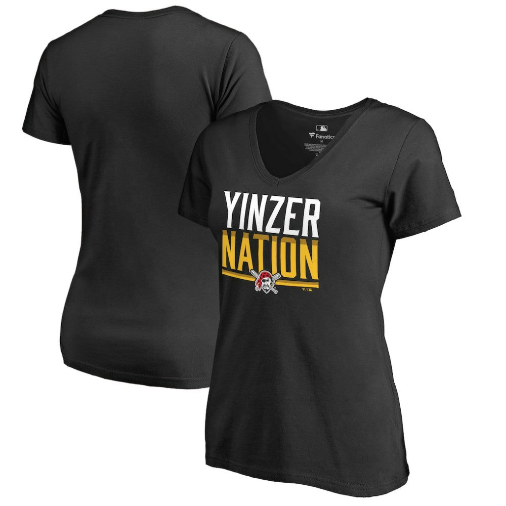Pittsburgh Pirates Women's Hometown Collection Yinzer Nation V-Neck T-Shirt On Sale